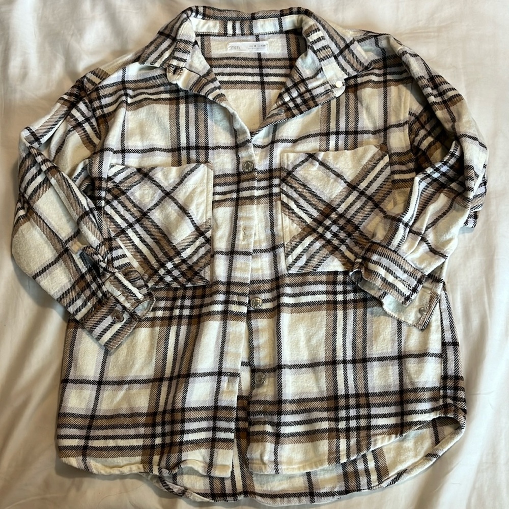 Zara 3/4 sleeve button up flannel